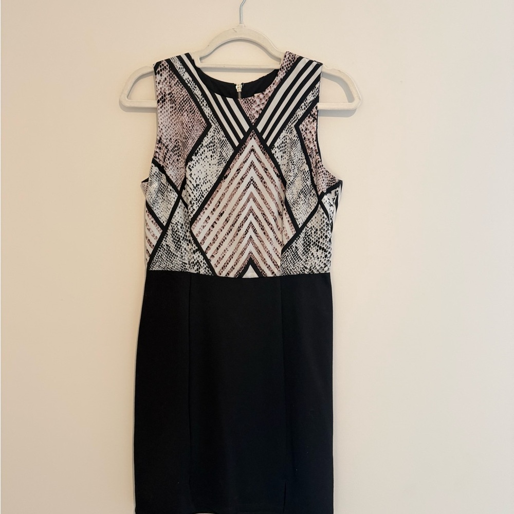 Jack by BB Dakota Black and White Patterned Mini Dress